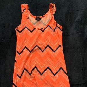 Pink and blue patterned tank top